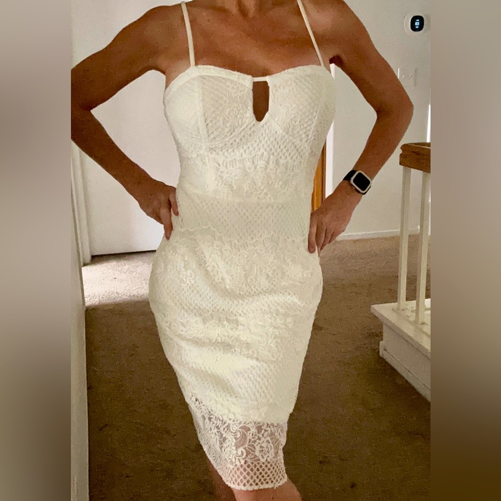 Windsor Cream dress evening out party event wedding new with tag large